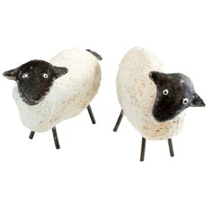 2 Gartenfiguren Schafe im Set 