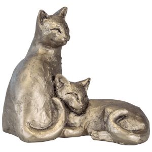 Skulptur Katzenpaar Toby und Poppy, Kunstbronze 