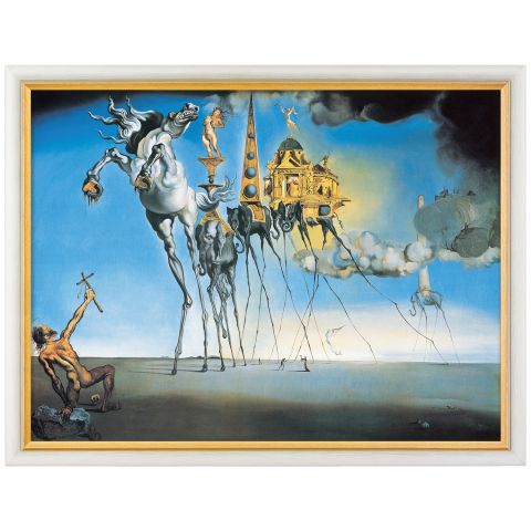 Salvador Dalí: Bild Die Versuchung des Heiligen Antonius (1946), gerahmt 